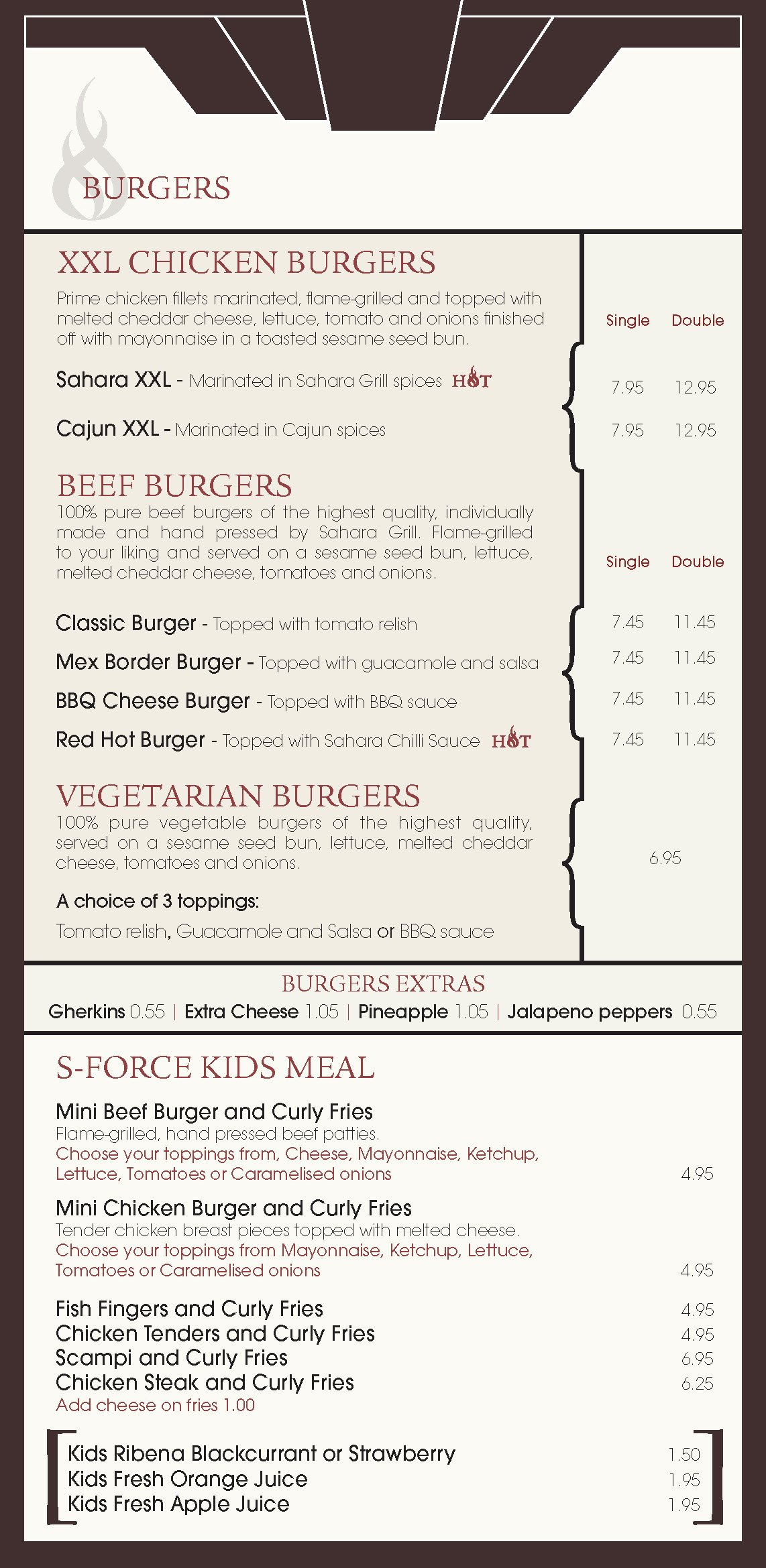 Sahara Grill Menu Sahara Grill